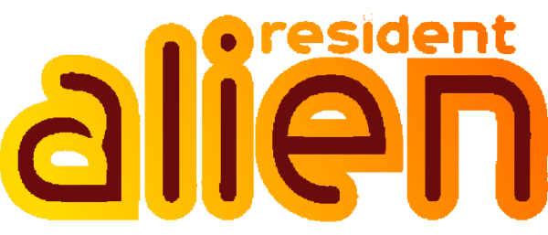 The logo for resident alien.