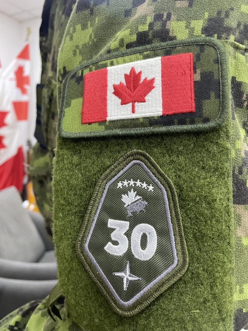 Patch design for the Canadian Army, designed by Centre for Arts and Technology Graphic & Web Design Grad, David Fenoulhet. 